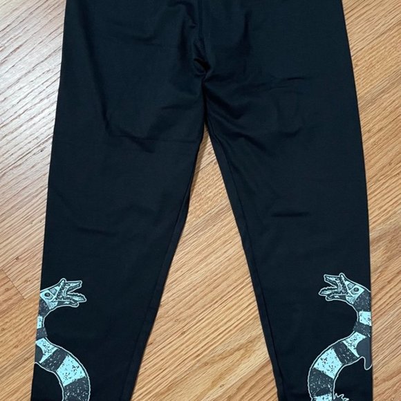 Beetlejuice black leggings bottoms pants size Small halloween glow in the dark - Picture 6 of 8